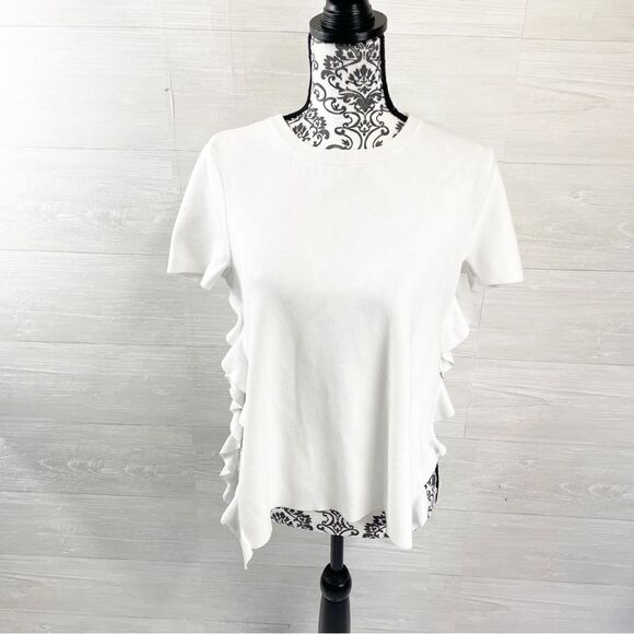 Alice + Olivia Ivan Split Side Ruffle Sweater - Picture 4 of 10